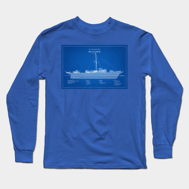 Sea Cloud wpg-284 United States Coast Guard Cutter - ABD Long Sleeve T-Shirt by SPJE Illustration Photography